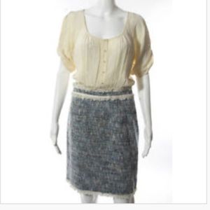 Rebecca Taylor Ivory and Cotton Pencil Dress